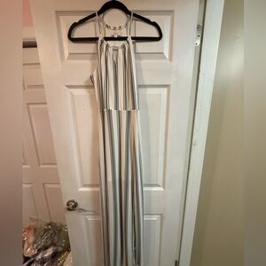 Candie's Black and White Striped Halter Dress